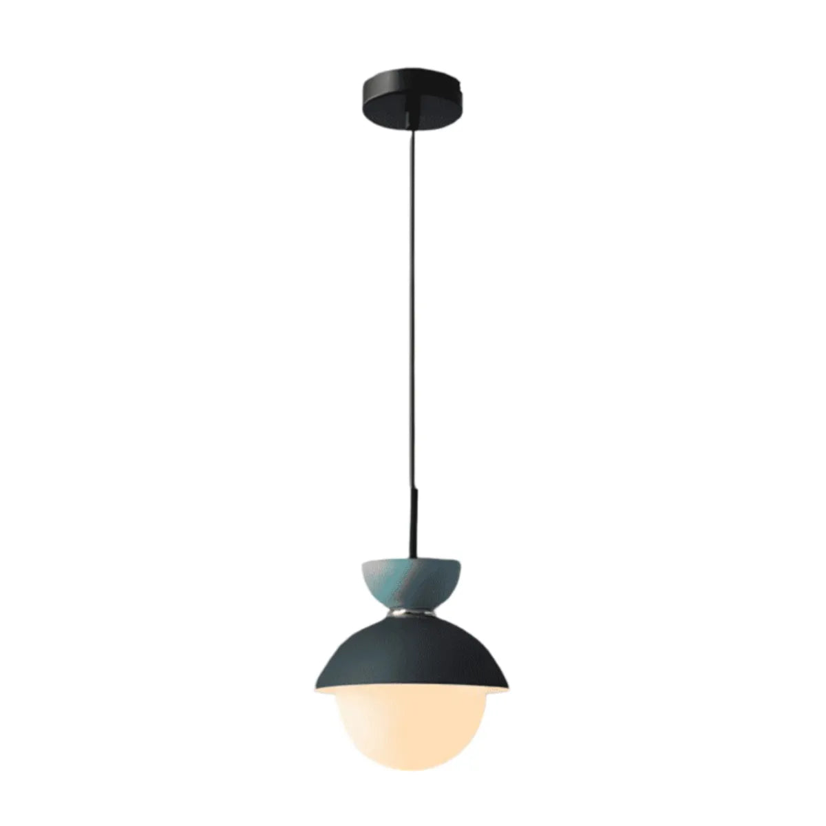 Luminária Pendente Moderna Minimalista Metal Vidro Goele Van - Azul e Azul Escuro