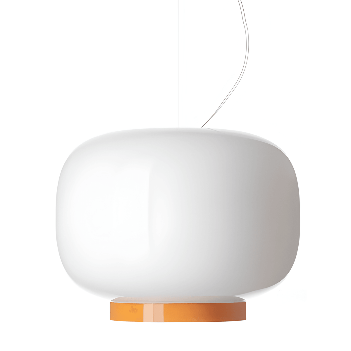 Luminária Pendente Moderna Minimalista Metal Vidro LED Glow - Branco e Laranja / Ø40cm / Branco Neutro (4000K)