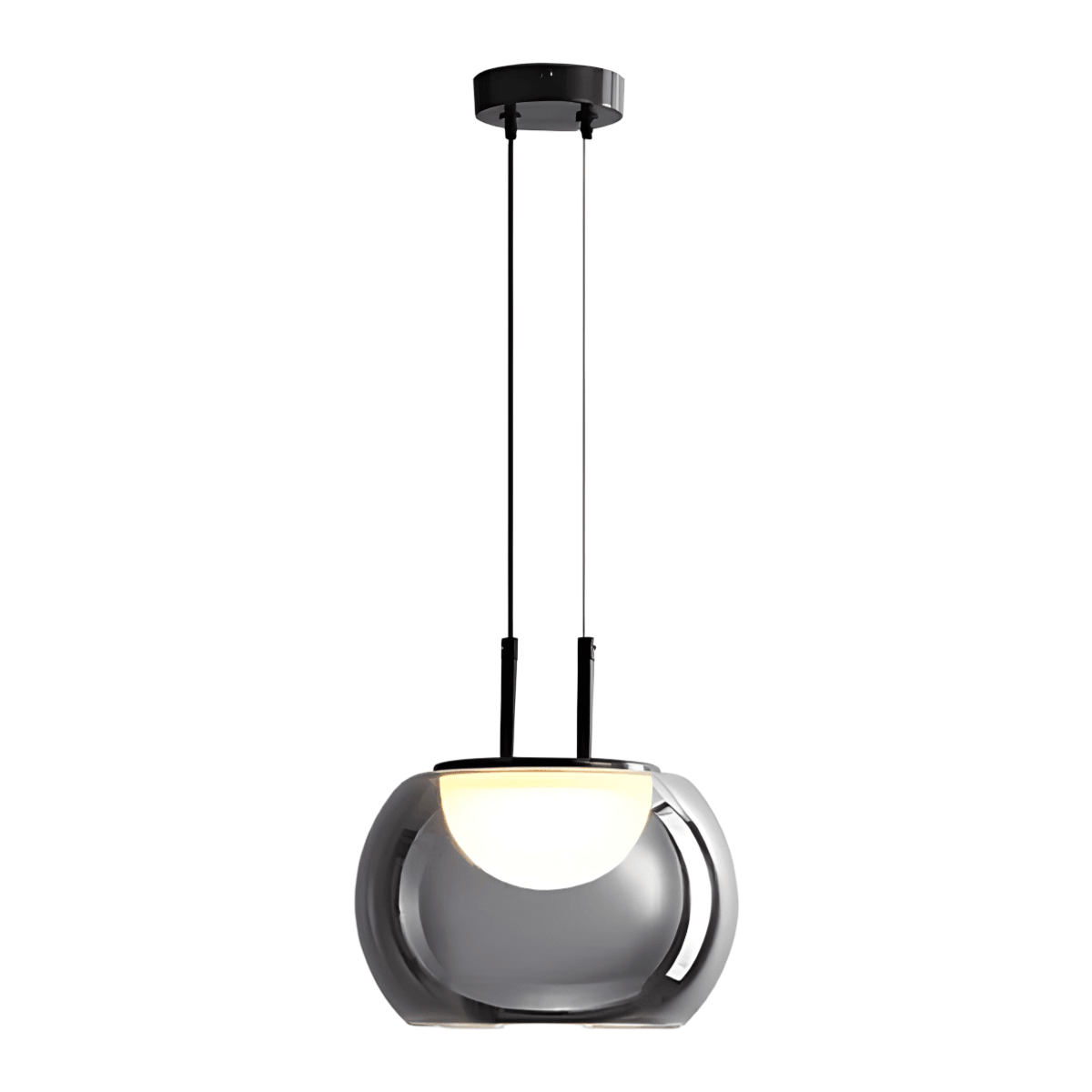 Luminária Pendente Moderna Minimalista Metal Vidro LED Hurri - Ø26cm x 26cm / Branco Quente (3000K)