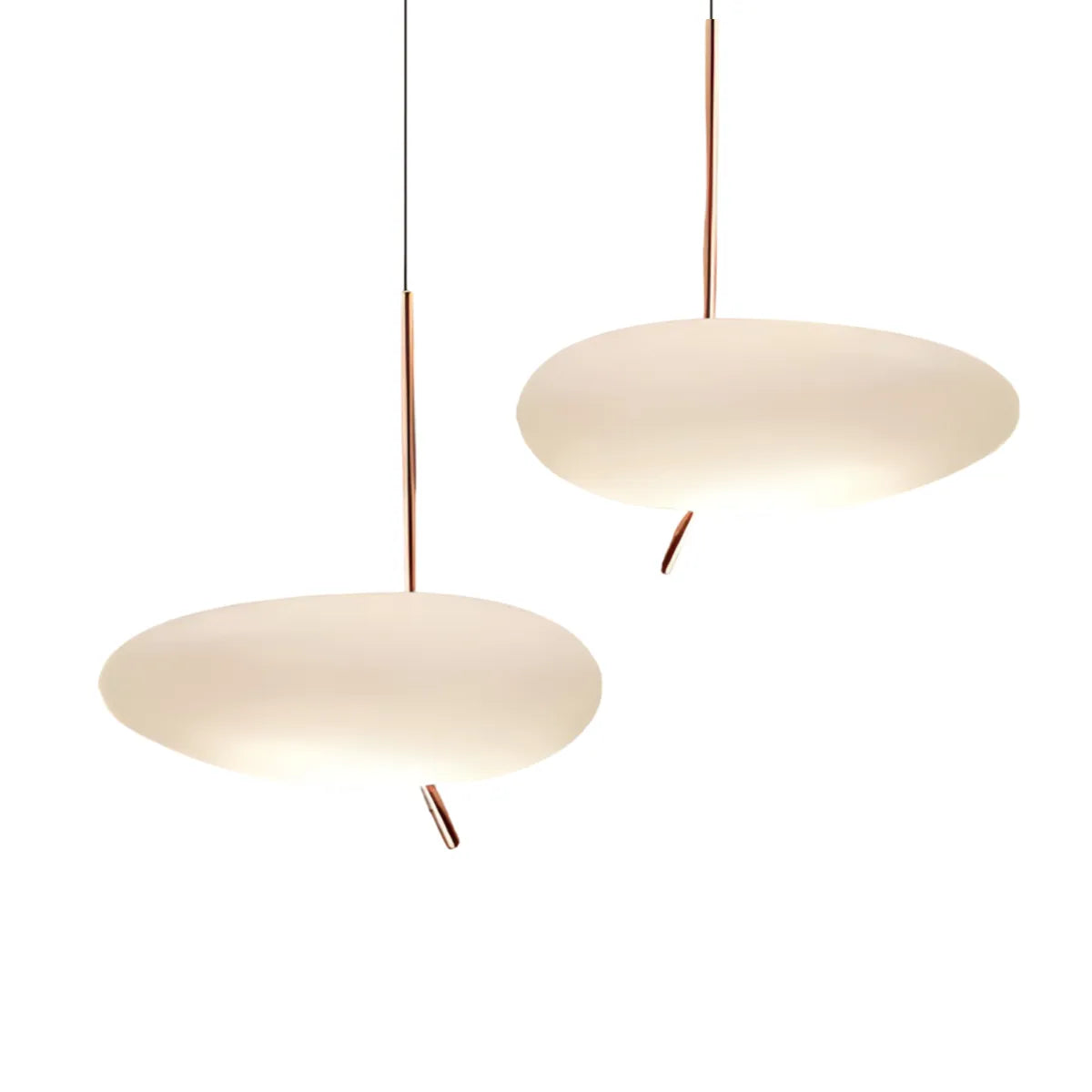 Luminária Pendente Moderna Minimalista Metal Vidro Orgânico Leeds - Modelo A | Ø22cm / Branco Quente (3000K)