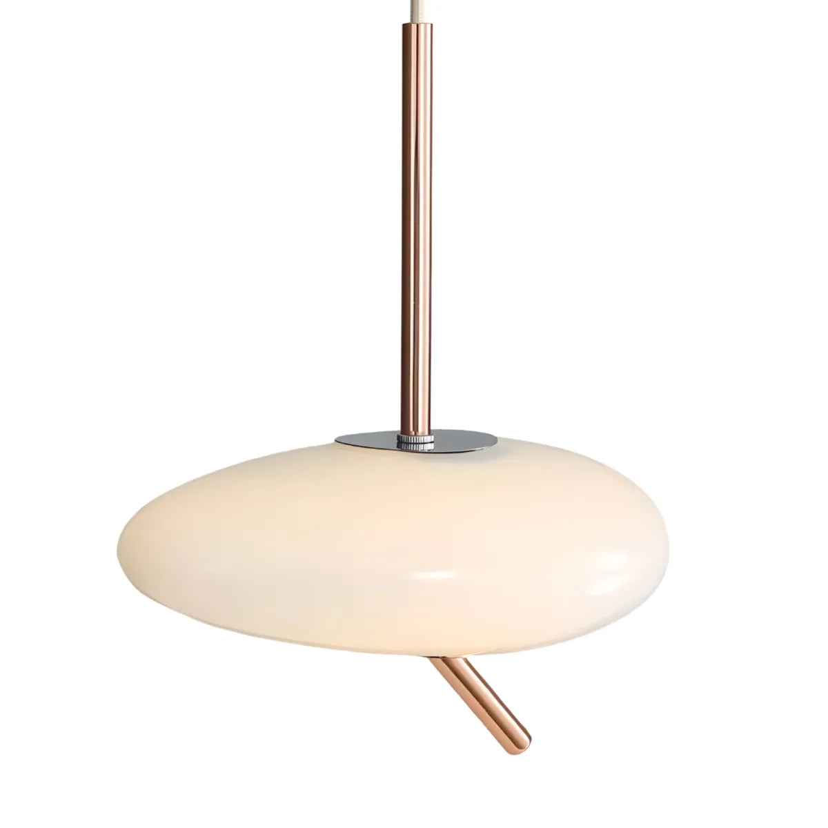 Luminária Pendente Moderna Minimalista Metal Vidro Orgânico Leeds - Modelo A | Ø22cm / Branco Quente (3000K)