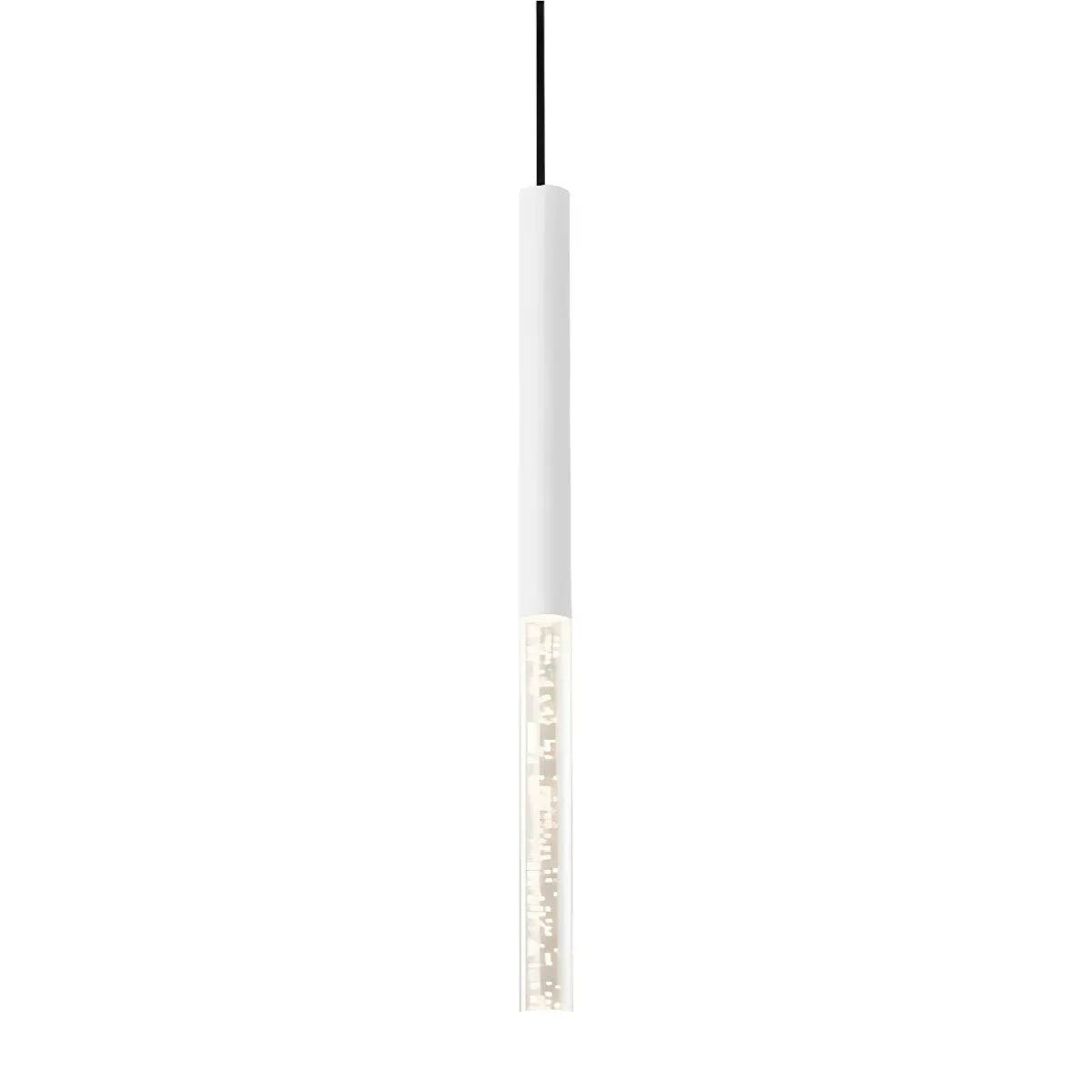 Luminária Pendente Moderna Minimalista Metal Vidro Tubo LED Mantti - Branco / 30cm / 7W | Branco Quente (3000K)