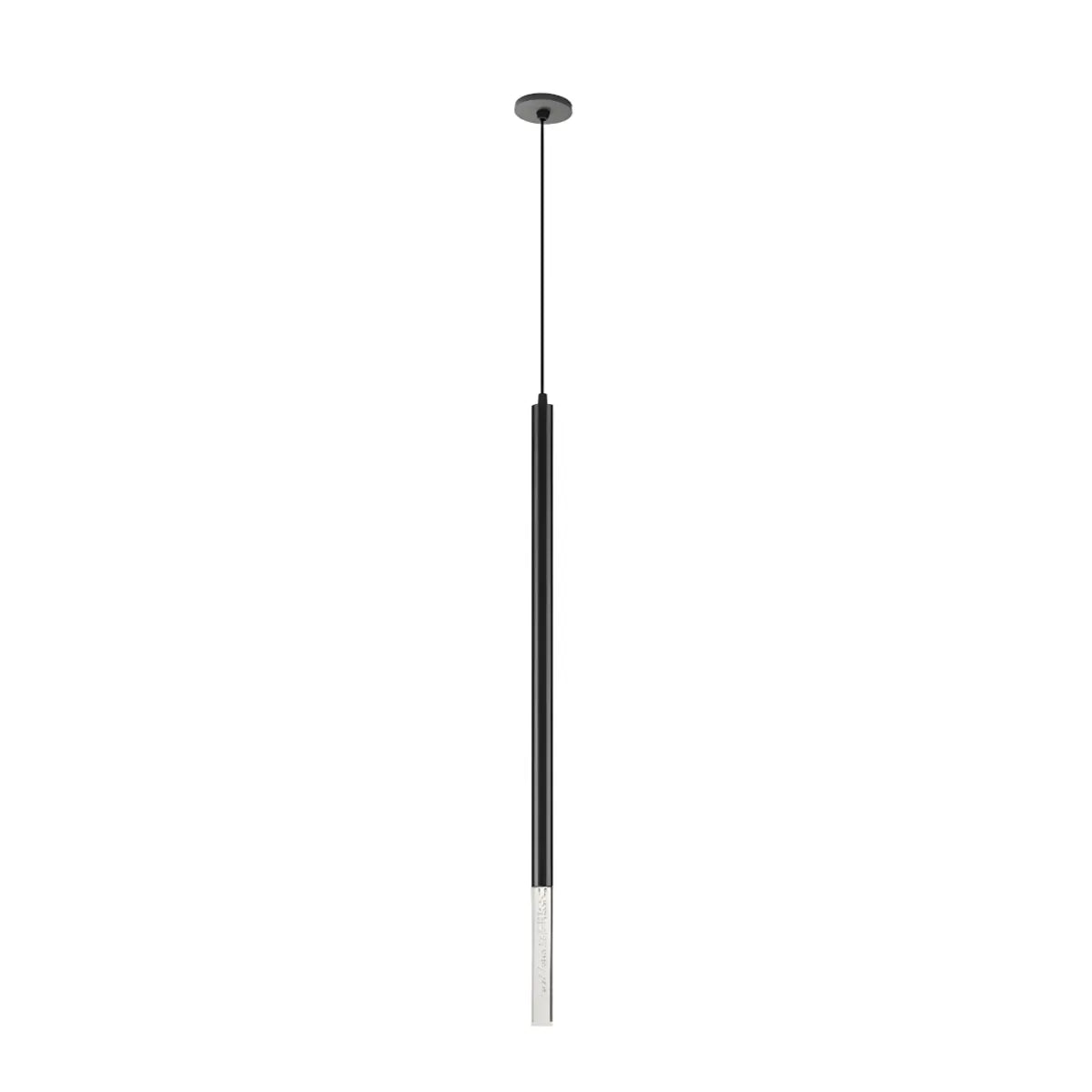 Luminária Pendente Moderna Minimalista Metal Vidro Tubo Sora - Preto / Modelo D / Branco Quente (3000K)