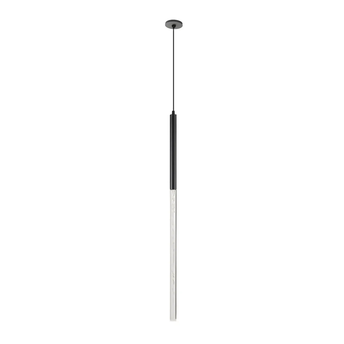 Luminária Pendente Moderna Minimalista Metal Vidro Tubo Sora - Preto / Modelo C / Branco Quente (3000K)