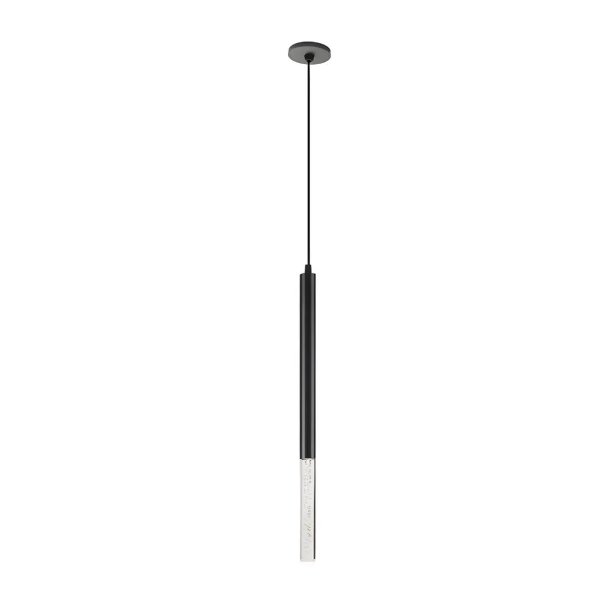 Luminária Pendente Moderna Minimalista Metal Vidro Tubo Sora - Preto / Modelo B / Branco Quente (3000K)