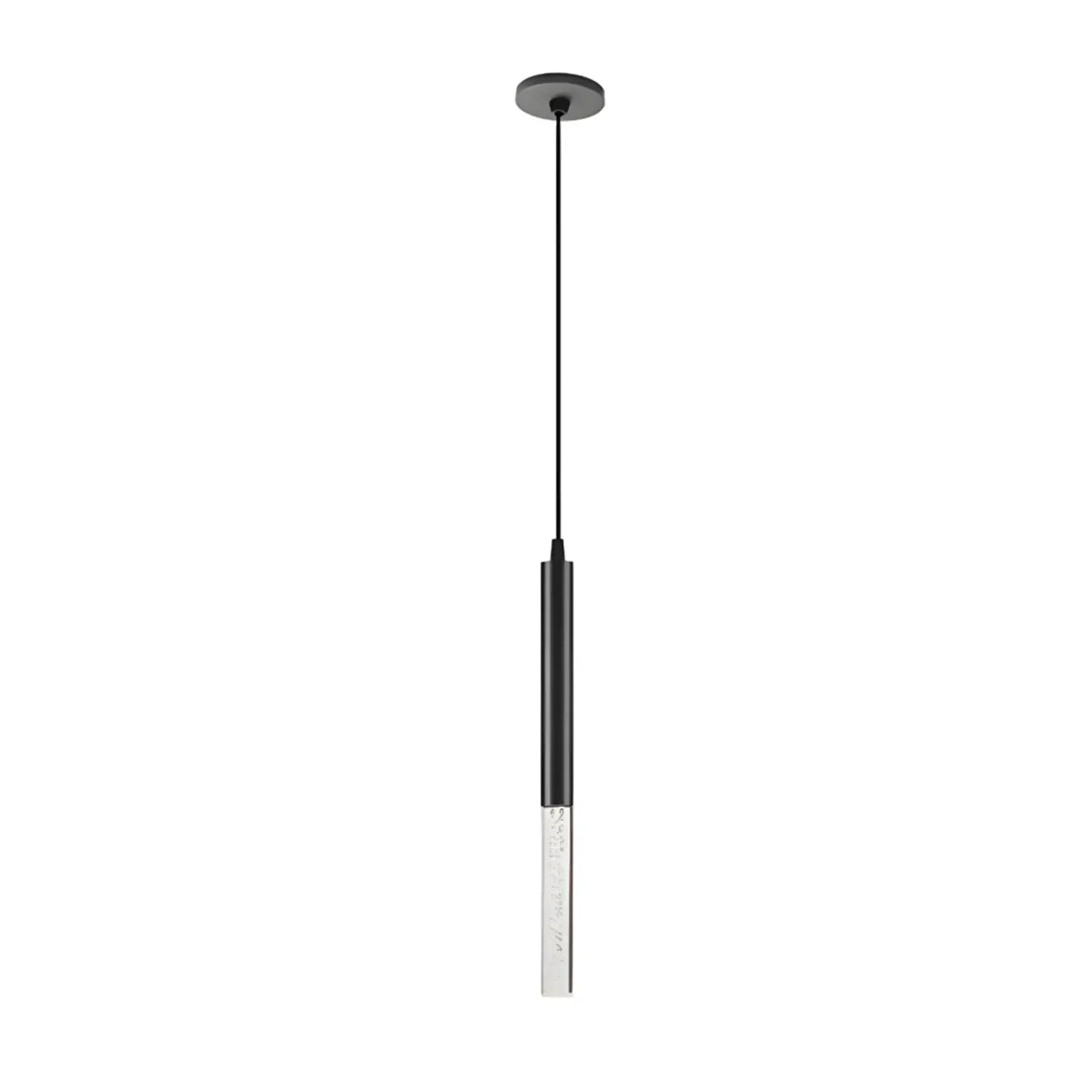 Luminária Pendente Moderna Minimalista Metal Vidro Tubo Sora - Preto / Modelo A / Branco Quente (3000K)