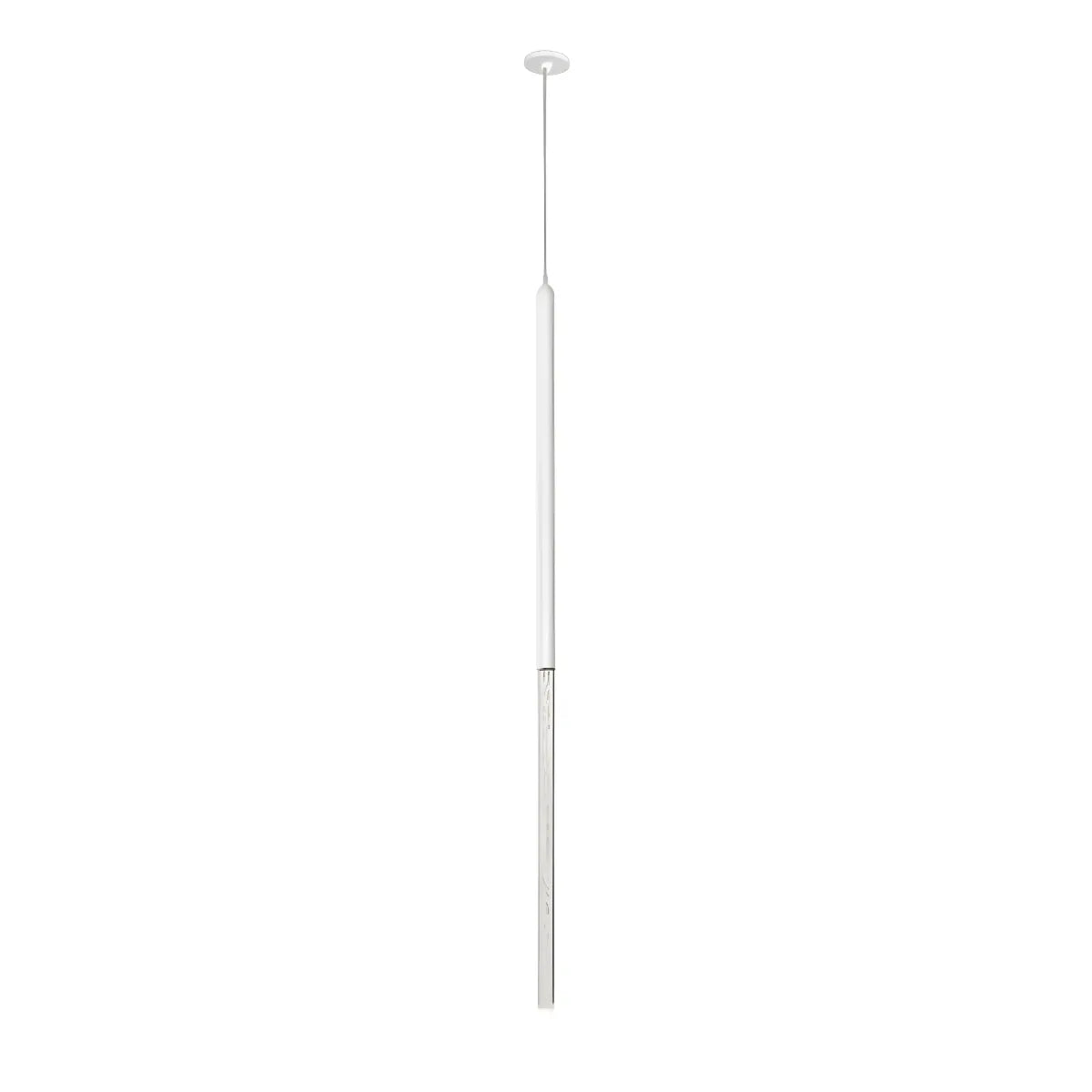 Luminária Pendente Moderna Minimalista Metal Vidro Tubo Sora - Branco / Modelo F / Branco Quente (3000K)