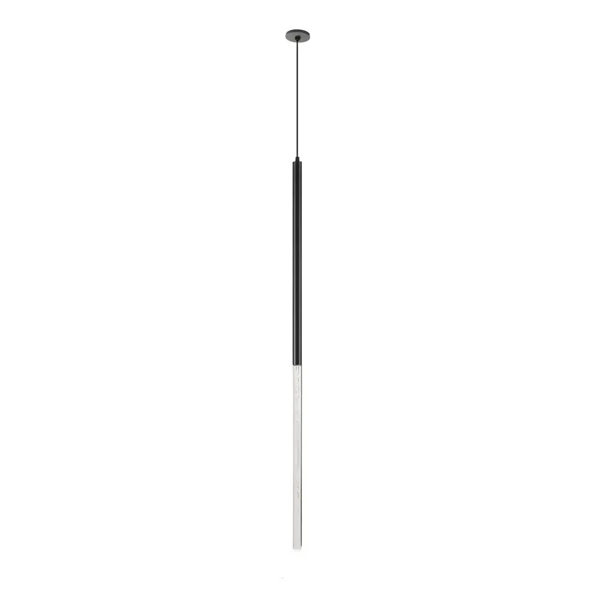 Luminária Pendente Moderna Minimalista Metal Vidro Tubo Sora - Preto / Modelo F / Branco Quente (3000K)