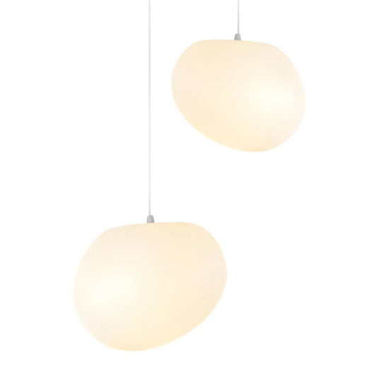 Luminária Pendente Moderna Minimalista Orgânico Metal Vidro Minsk - Orgânico / Ø15cm / Branco