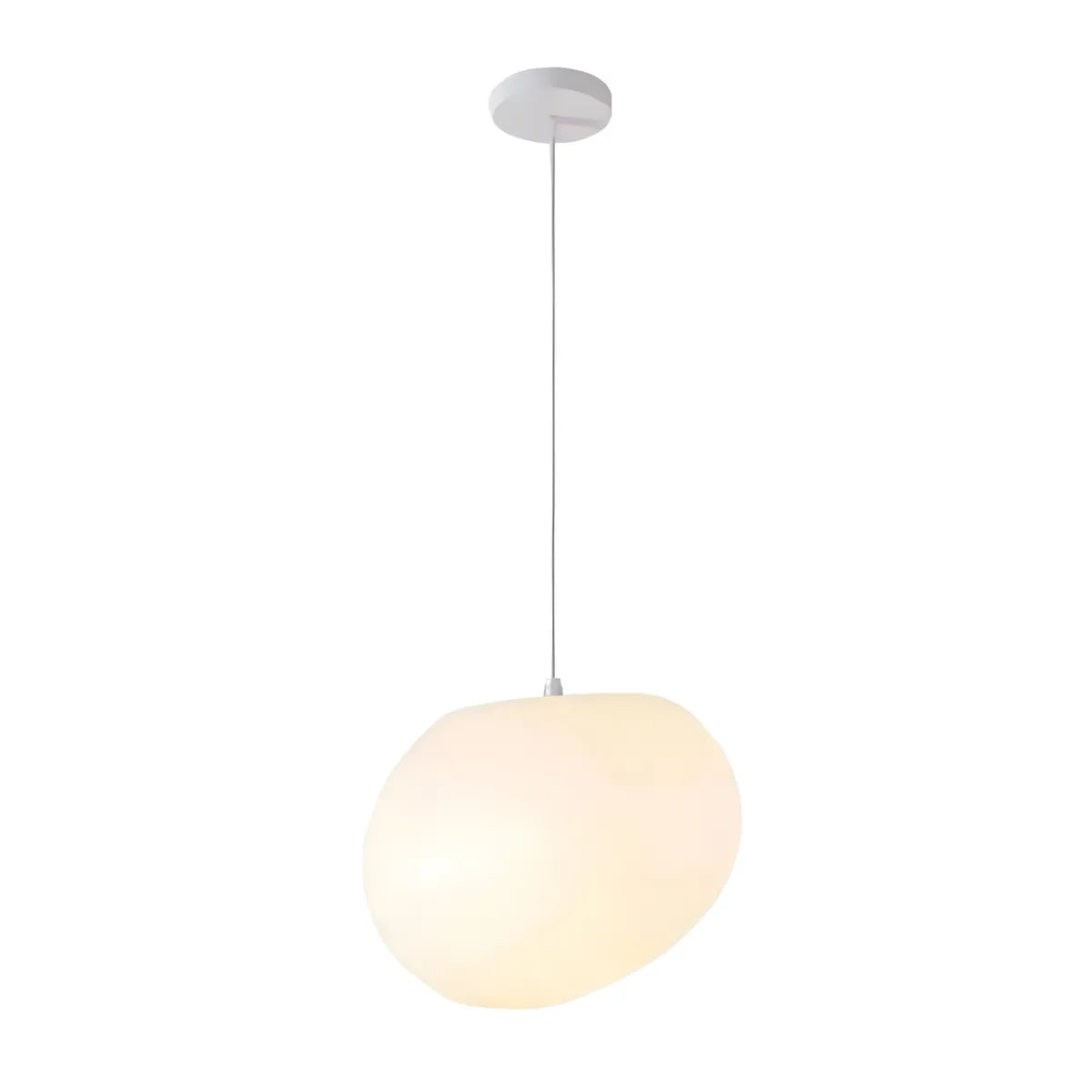 Luminária Pendente Moderna Minimalista Orgânico Metal Vidro Minsk - Orgânico / Ø15cm / Branco