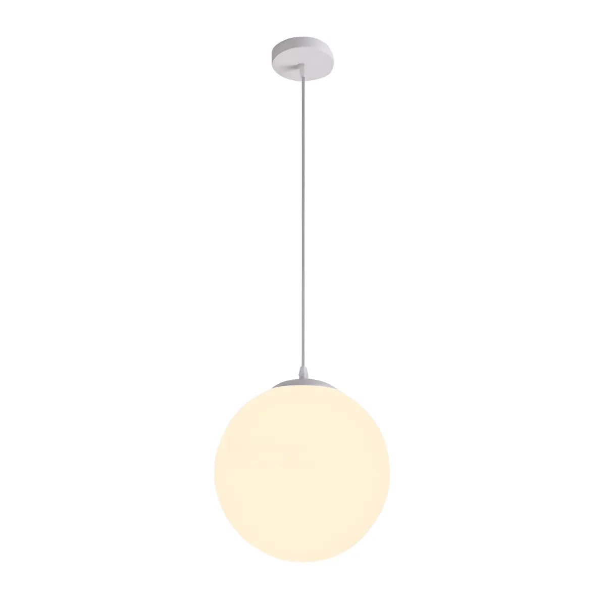 Luminária Pendente Moderna Minimalista Orgânico Metal Vidro Minsk - Redondo / Ø8cm / Branco