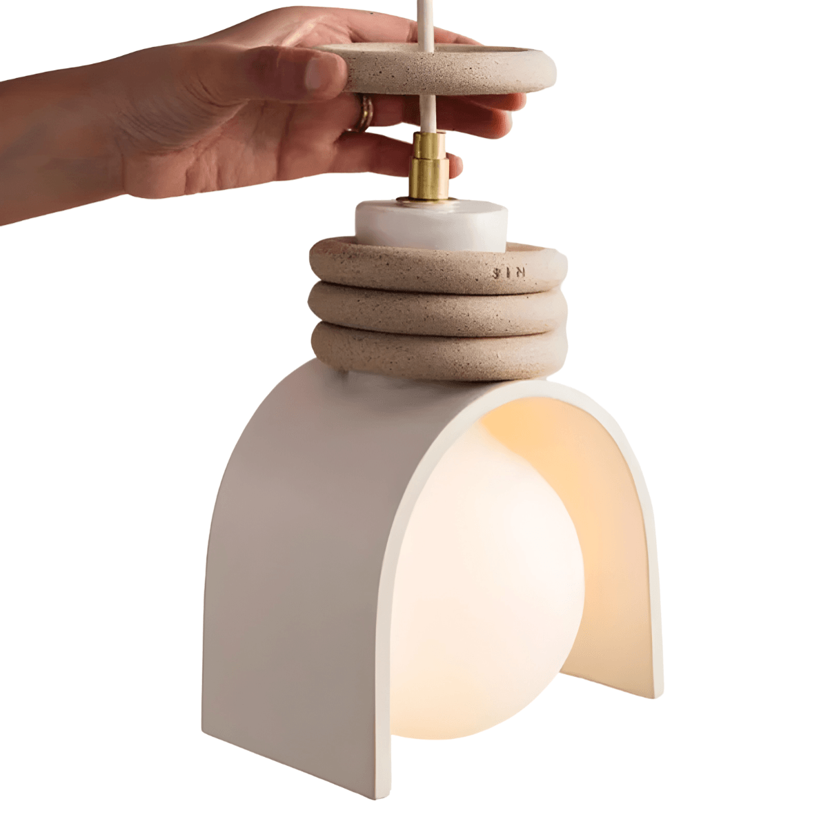 Luminária Pendente Moderna Minimalista Play Dough - Branco / Branco Neutro (4000K)