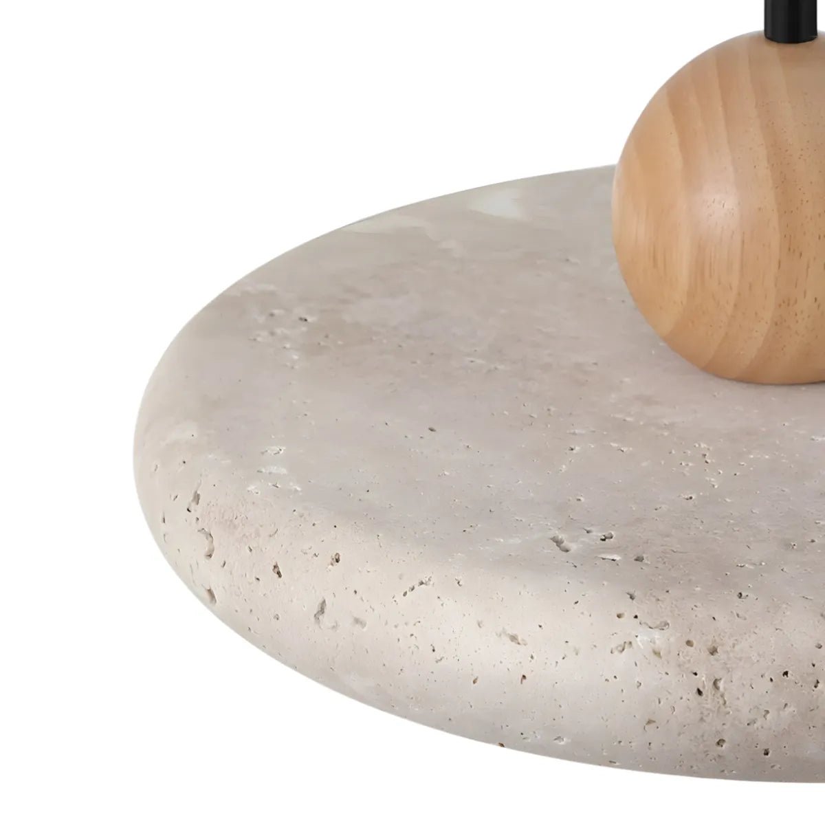 Luminária Pendente Moderna Minimalista Redondo Madeira Mármore Travertino Veko - ORNE™ — decor studio
