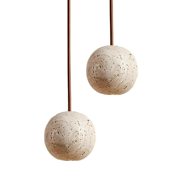 Luminária Pendente Moderna Minimalista Redondo Mármore Travertino Rykz - ORNE™ — decor studio