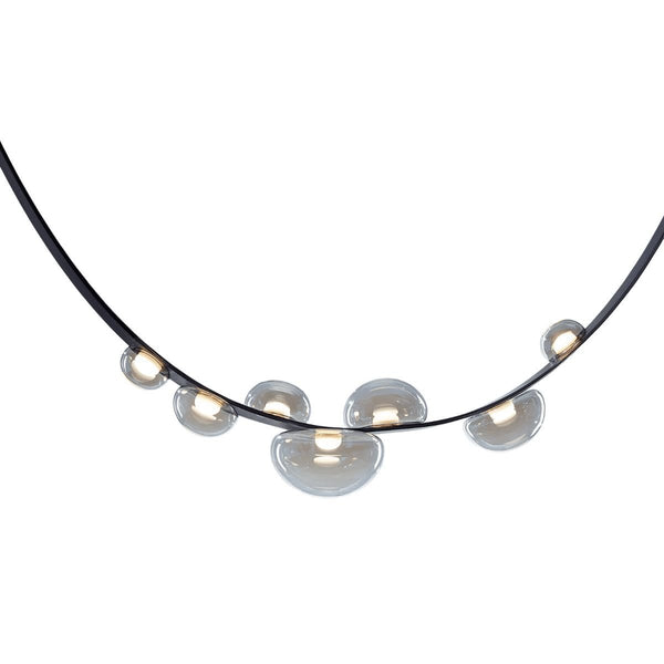 Luminária Pendente Moderna Minimalista Vidro Couro LED Drops Drew - ORNE™ — decor studio