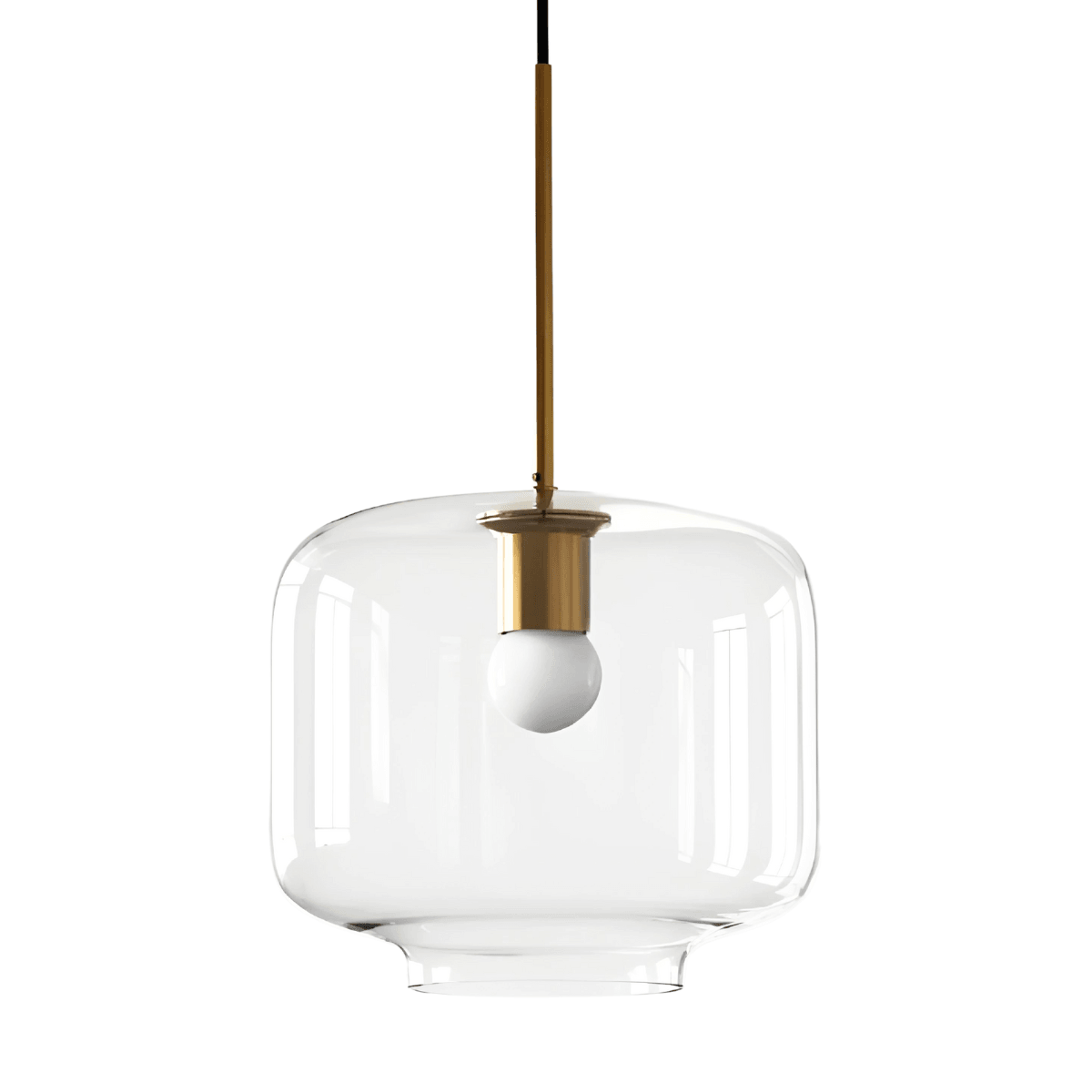 Luminária Pendente Moderna Minimalista Vidro Incolor Metal Dourado Glazz - ORNE™ — decor studio