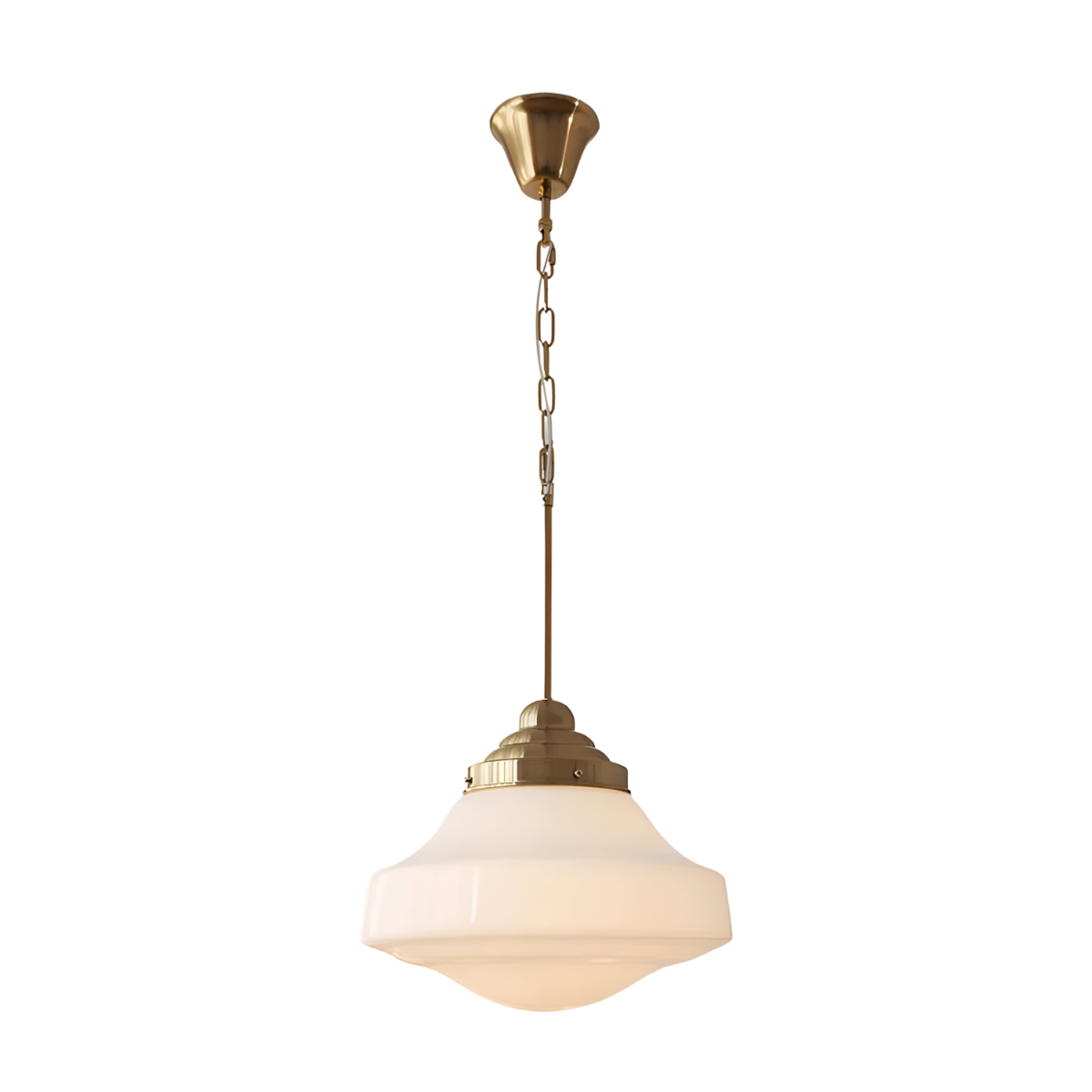 Luminária Pendente Moderna Minimalista Vidro Rigee - Ø38x55cm / Dourado