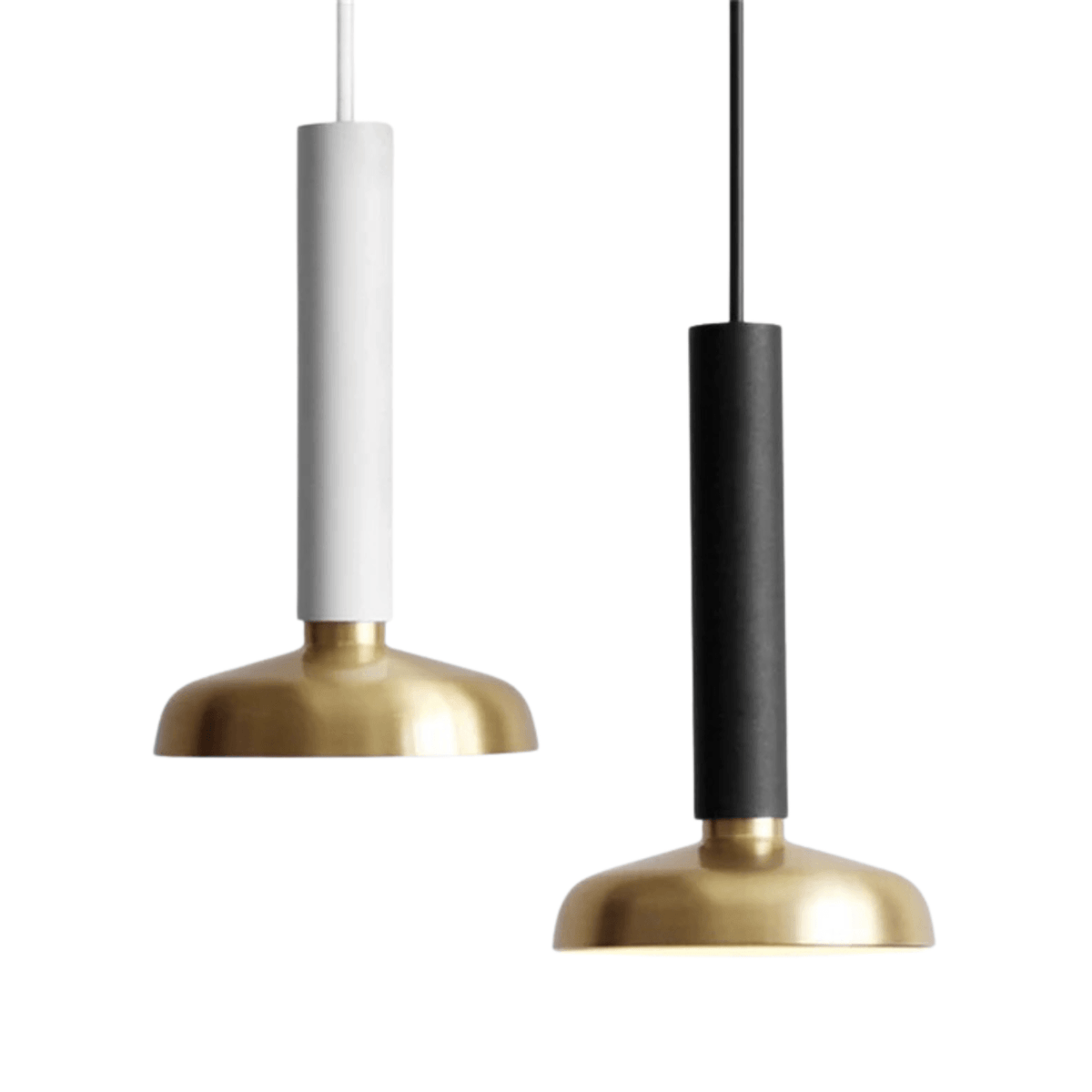 Luminária Pendente Moderno Minimalista Astra - Branco e Dourado