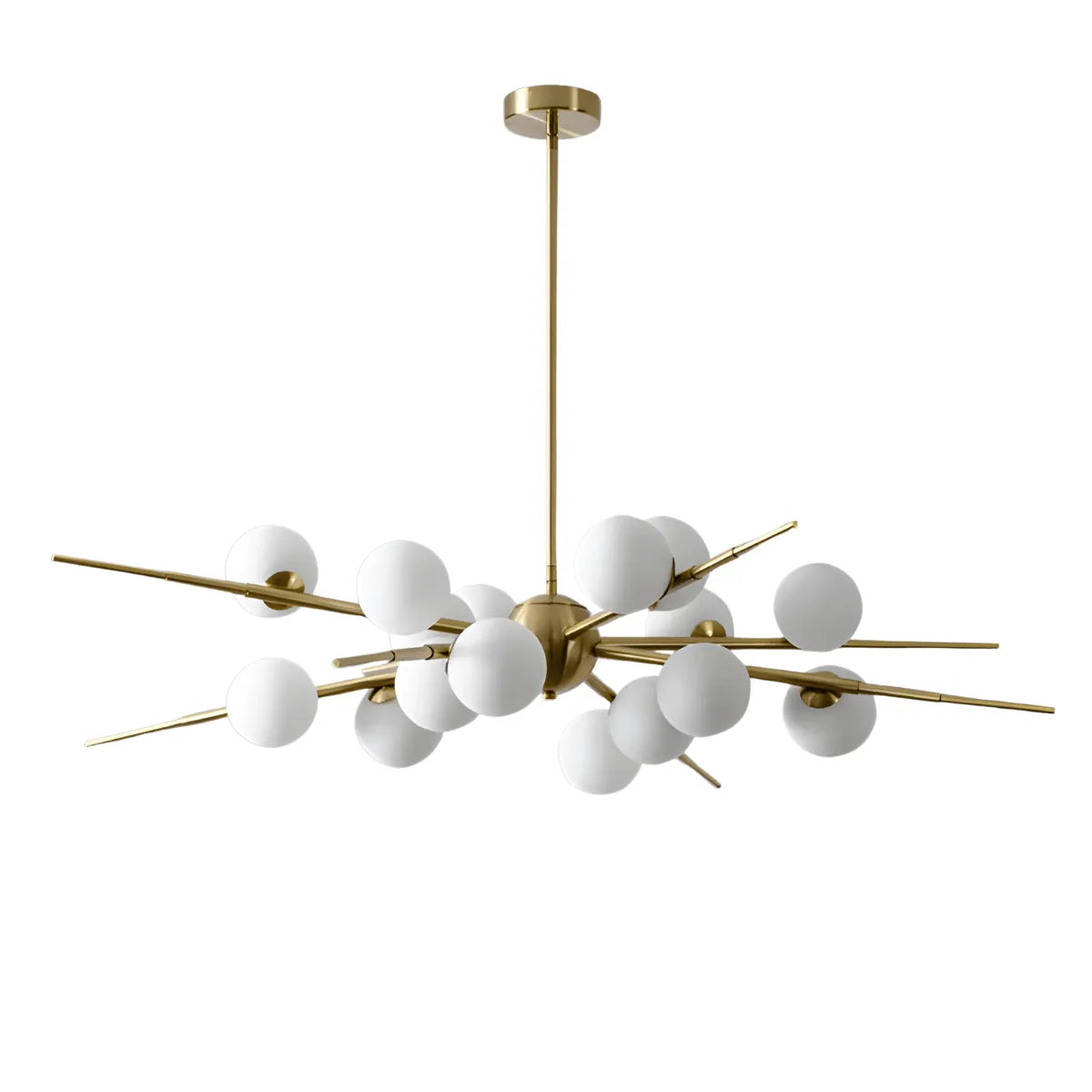 Luminária Pendente Moderno Minimalista Bolas Globos Vidro Nord - Dourado / 12 lâmpadas / Branco Quente (3000K)