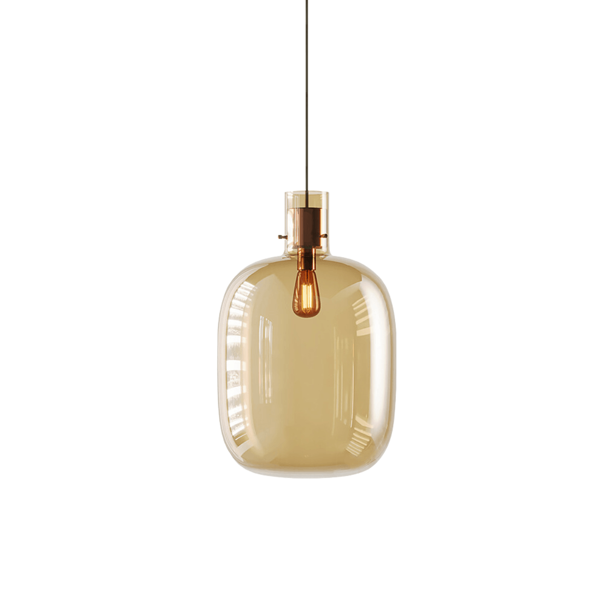 Luminária Pendente Moderno Minimalista Bottle - Âmbar Ø30