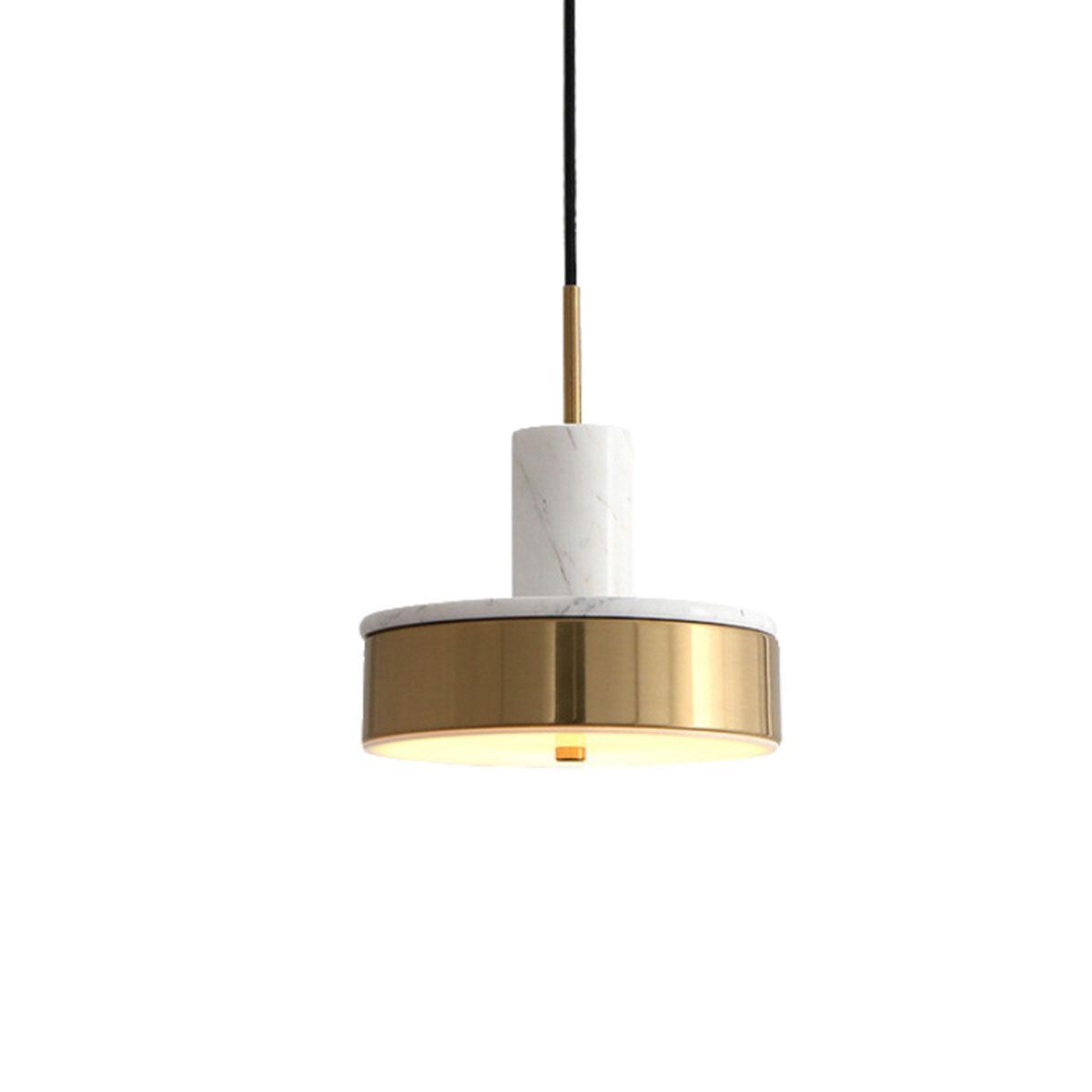 Luminária Pendente Moderno Minimalista Burke - Dourado e Branco