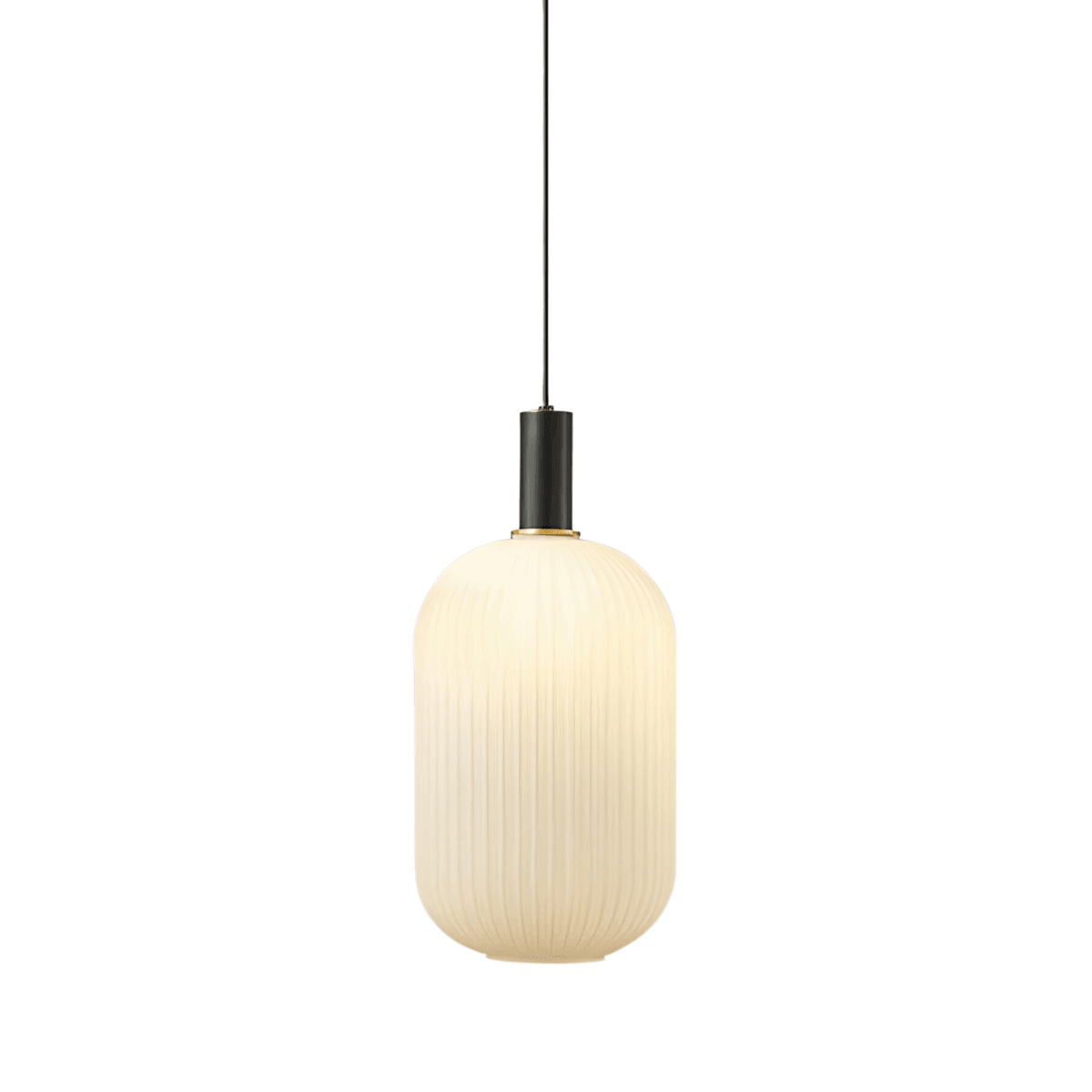 Luminária Pendente Moderno Minimalista Finne - Branco e Preto / Ø20cm / Metal e Vidro