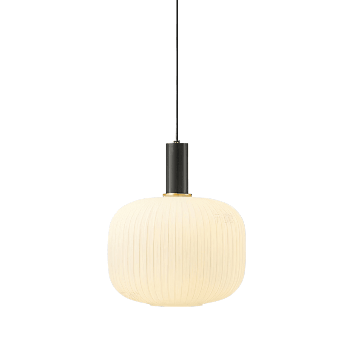 Luminária Pendente Moderno Minimalista Finne - Branco e Preto / Ø26cm / Metal e Vidro