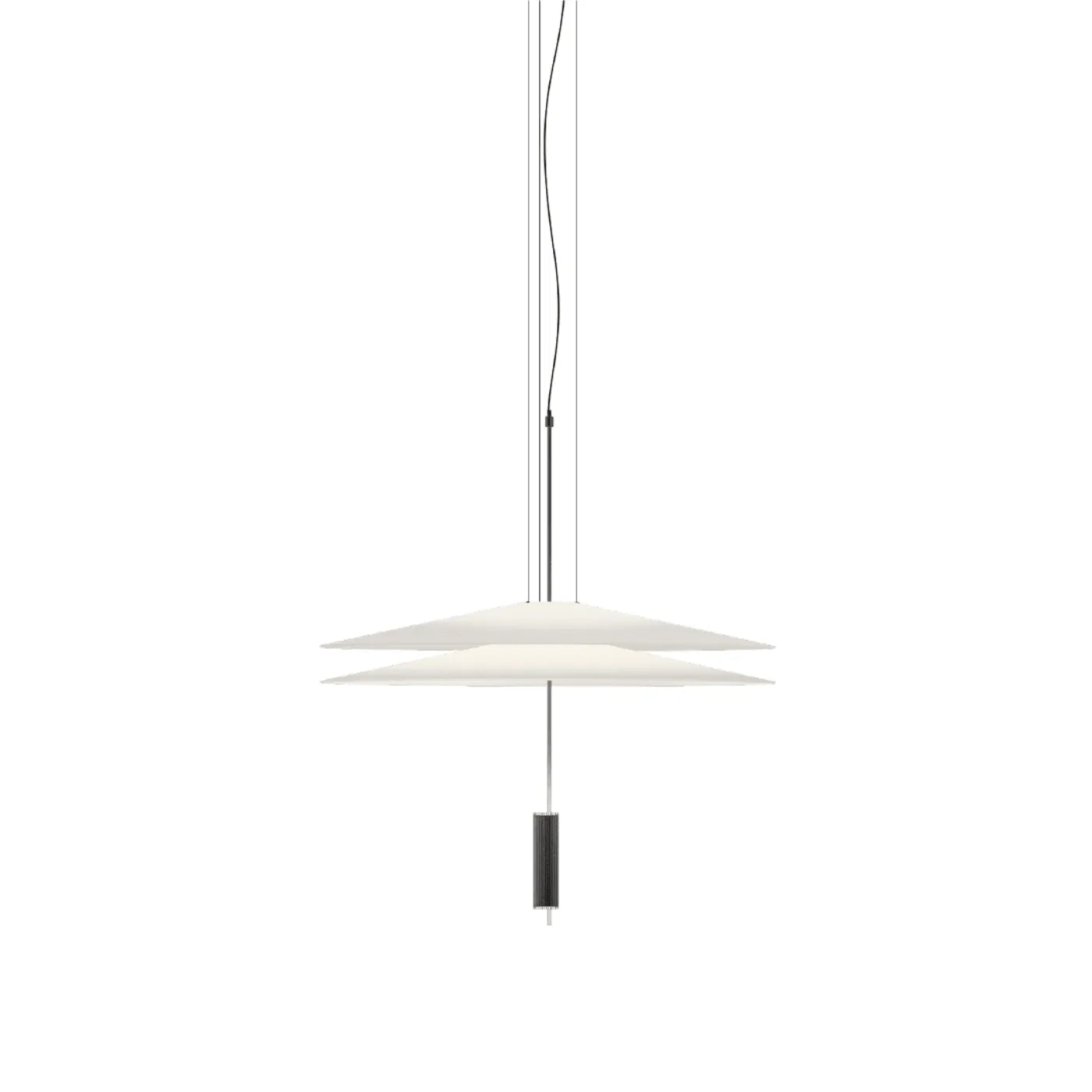 Luminária Pendente Moderno Minimalista Flamingo LED 2 Camadas - Modelo A / Ø50x50cm / Preto / Branco Quente (3000K)