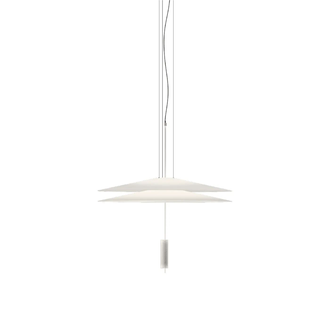 Luminária Pendente Moderno Minimalista Flamingo LED 2 Camadas - Modelo A / Ø50x50cm / Branco / Branco Quente (3000K)