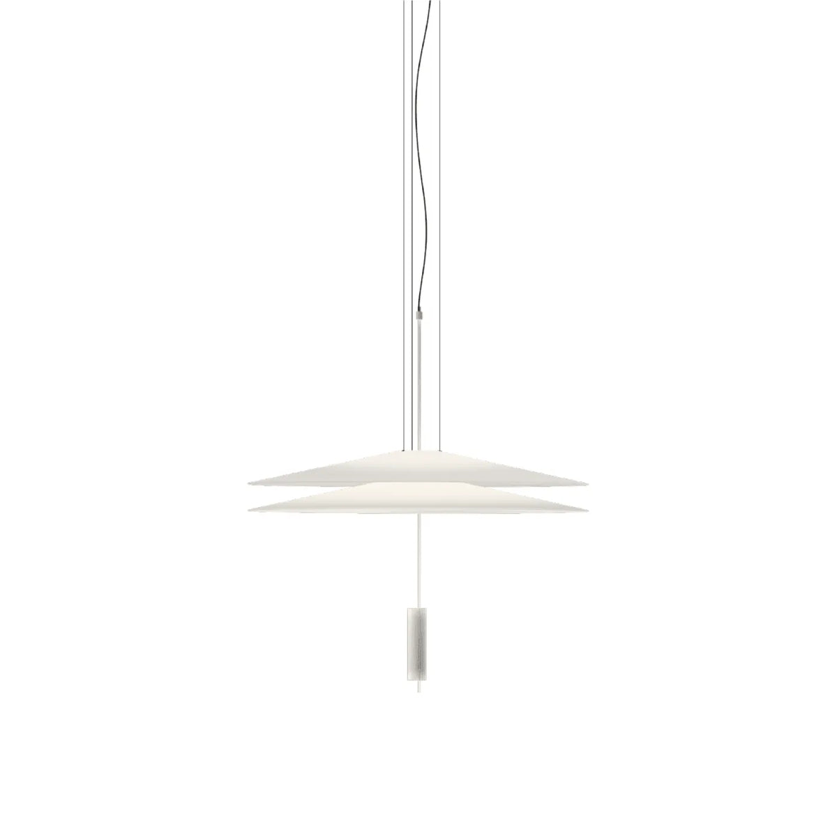 Luminária Pendente Moderno Minimalista Flamingo LED 2 Camadas - Modelo A / Ø50x50cm / Branco / Branco Quente (3000K)