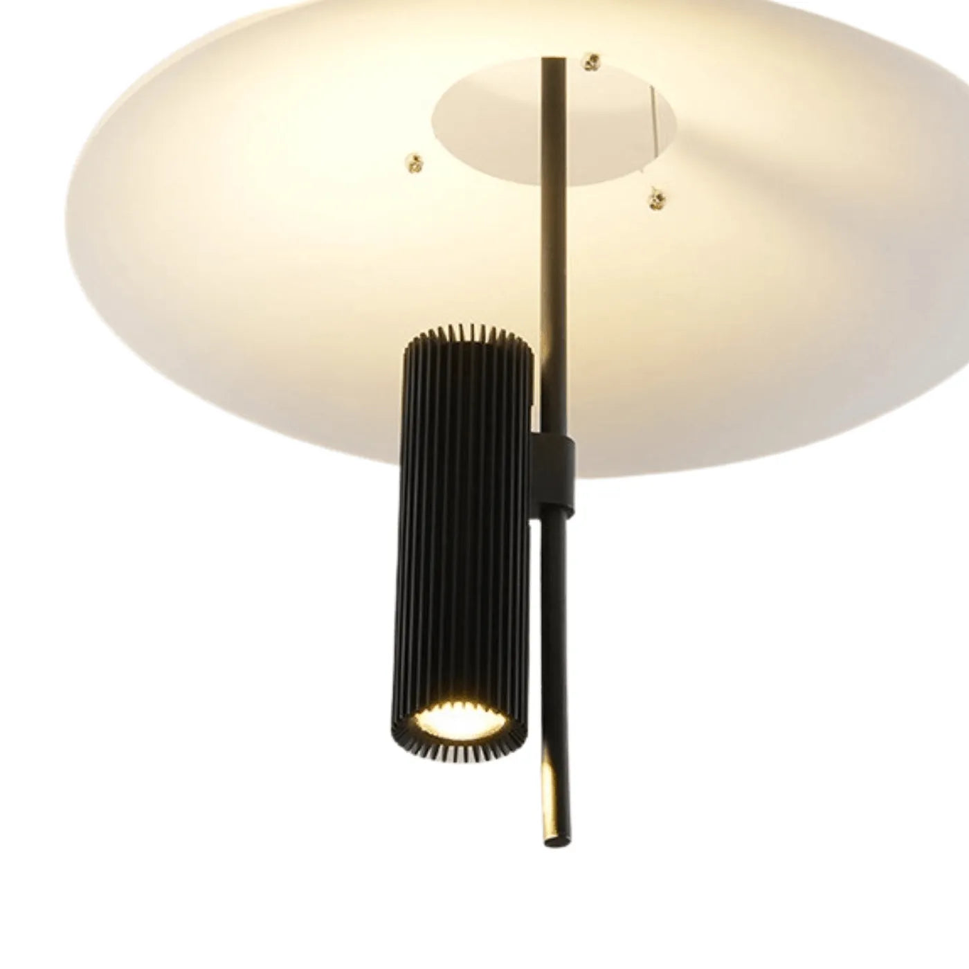 Luminária Pendente Moderno Minimalista Flamingo LED 2 Camadas - Modelo A / Ø50x50cm / Preto / Branco Quente (3000K)