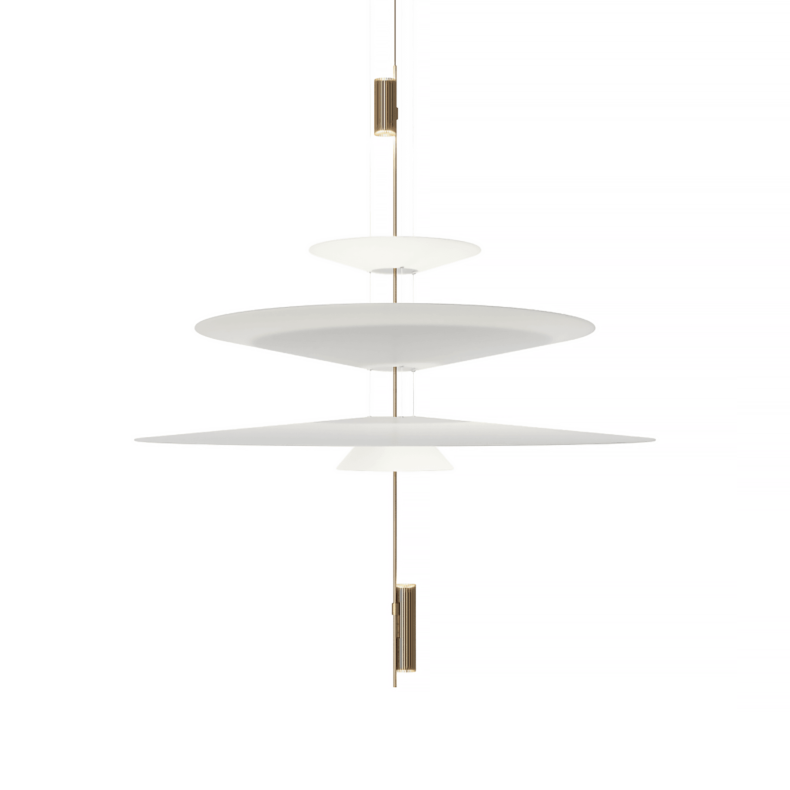 Luminária Pendente Moderno Minimalista Flamingo LED 4 Camadas - Dourado / Ø36x68x36x21cm / Branco Quente (3000K)