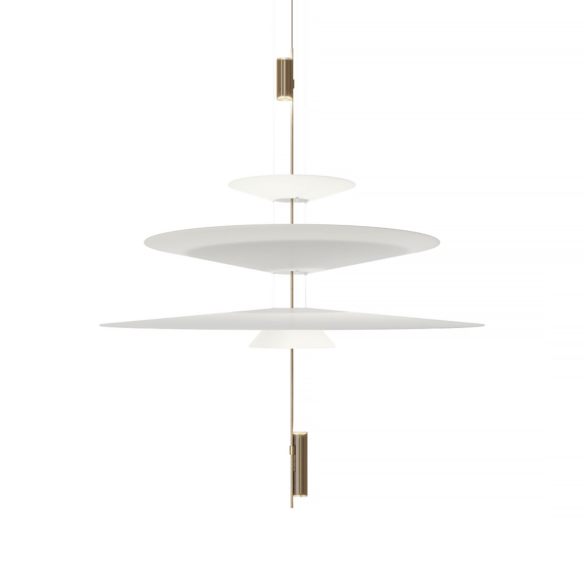 Luminária Pendente Moderno Minimalista Flamingo LED 4 Camadas - Dourado / Ø36x68x36x21cm / Branco Quente (3000K)