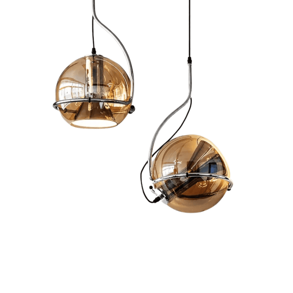 Luminária Pendente Moderno Minimalista Globo Vidro Ambar Oiren - ORNE™ — decor studio