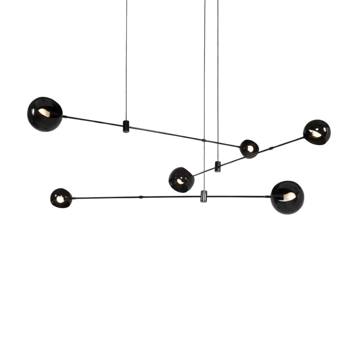 Luminária Pendente Moderno Minimalista Globos de Vidro Fix - 6 lâmpadas