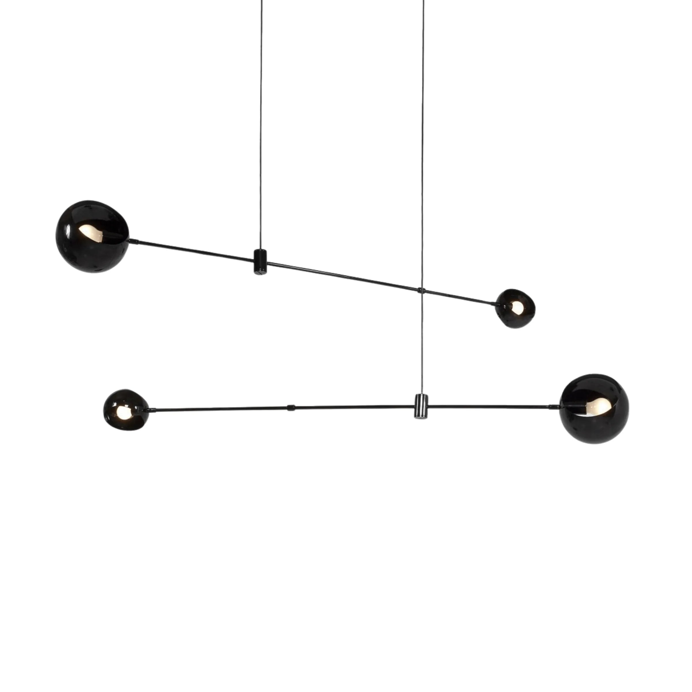 Luminária Pendente Moderno Minimalista Globos de Vidro Fix - 4 lâmpadas