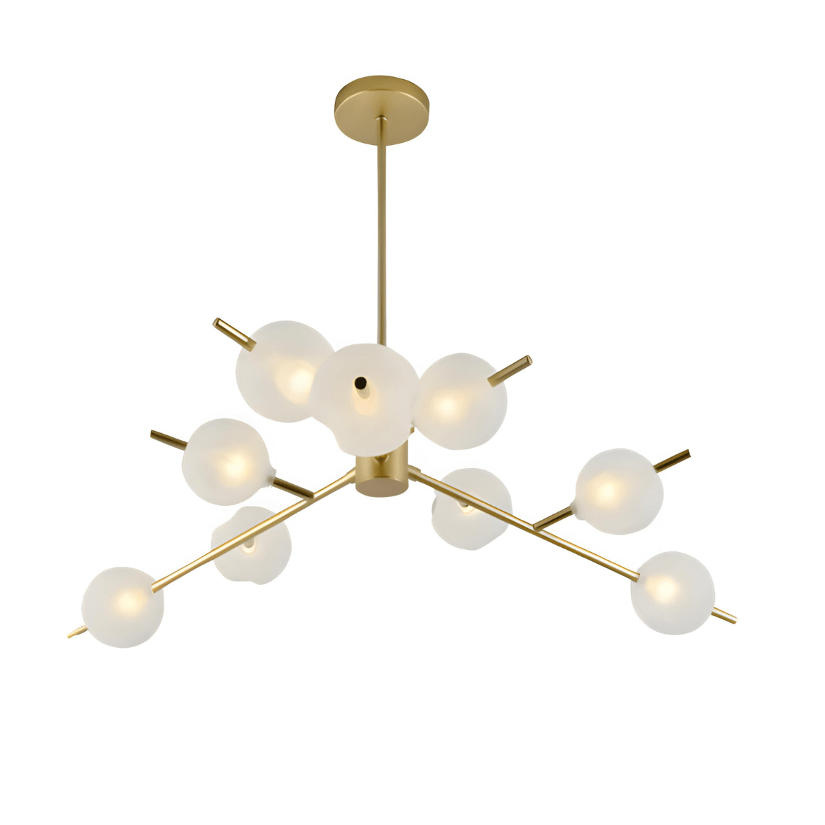 Luminária Pendente Moderno Minimalista Globos Vidro Lenny - 9 lâmpadas / Dourado / G9