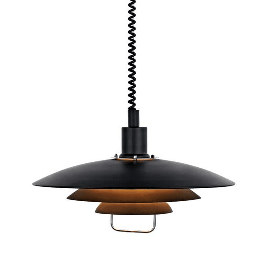 Luminária Pendente Moderno Minimalista Kirkenes - Ø38cm / Preto