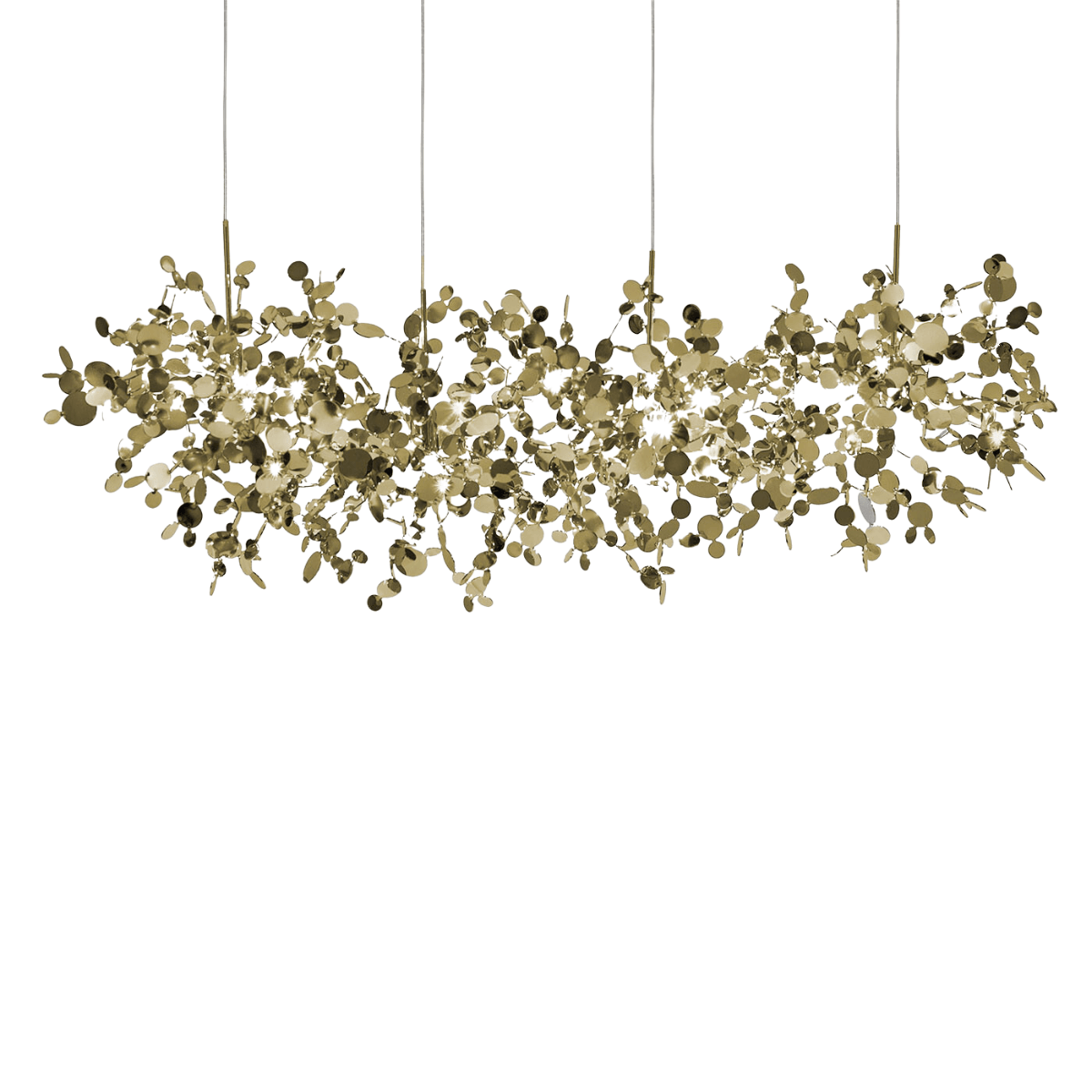 Luminária Pendente Moderno Minimalista Kirrily - Dourado / 140cm