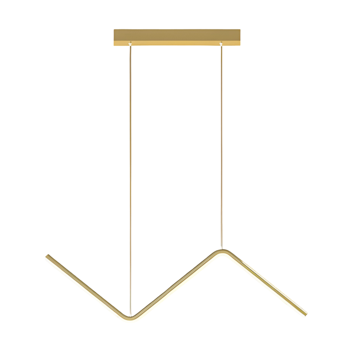 Luminária Pendente Moderno Minimalista LED Metal Zigzag - Dourado / 45cm / Branco Quente (3000K)