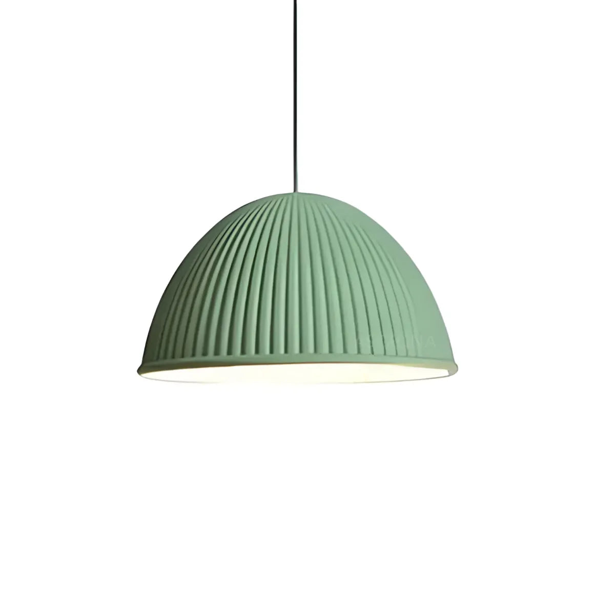 Luminária Pendente Moderno Minimalista LED Resina Ozza - Verde / Ø20x30cm