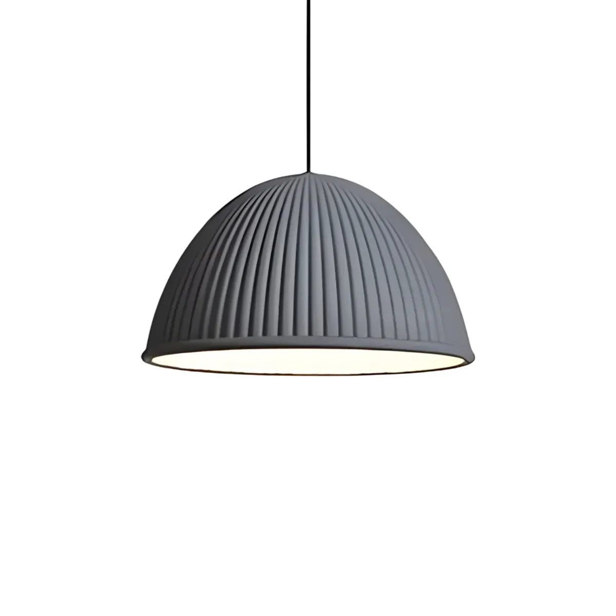 Luminária Pendente Moderno Minimalista LED Resina Ozza - Cinza / Ø20x30cm