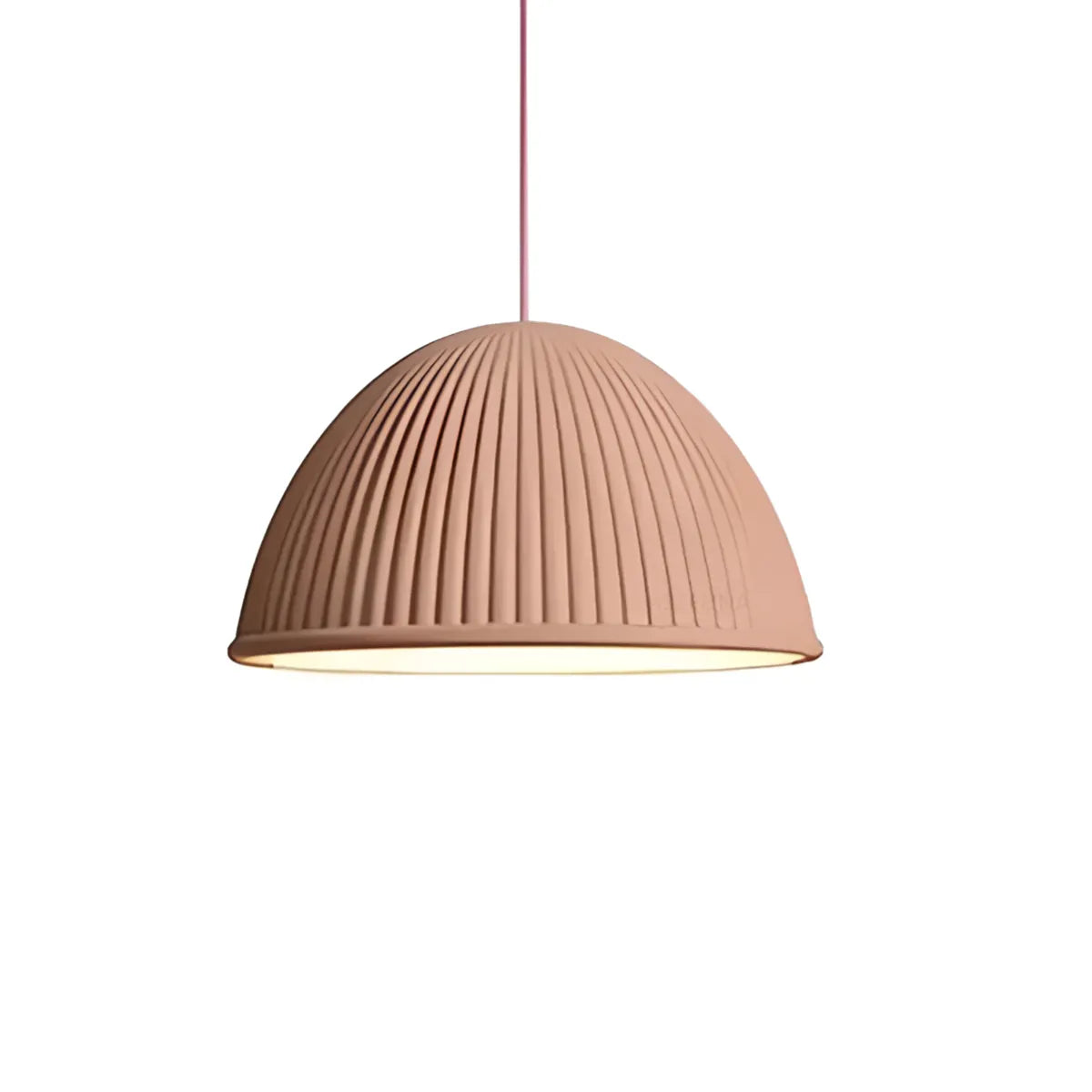 Luminária Pendente Moderno Minimalista LED Resina Ozza - Rosa / Ø20x30cm