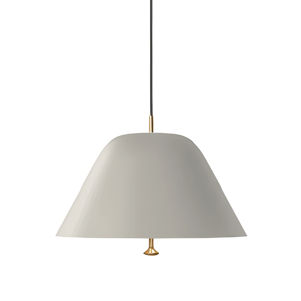 Luminária Pendente Moderno Minimalista Levi - Cinza / Ø28cm / Branco Quente (3000K)