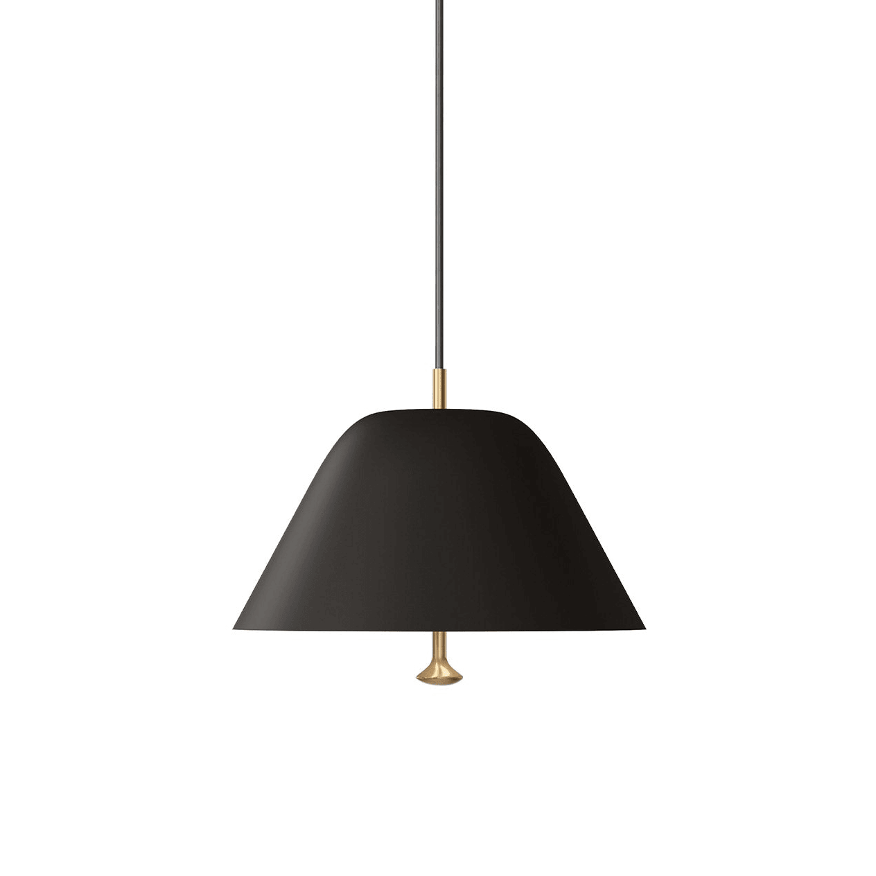 Luminária Pendente Moderno Minimalista Levi - Preto / Ø28cm / Branco Quente (3000K)