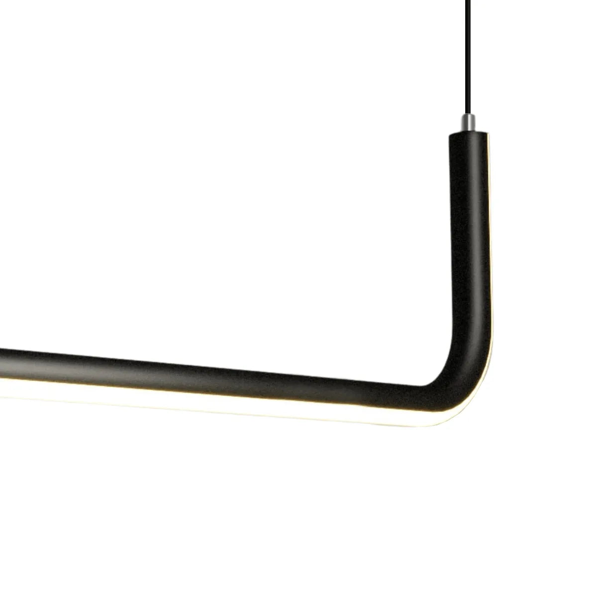 Luminária Pendente Moderno Minimalista Linear LED Linea - 90cm / Preto / Branco Quente (3000K)