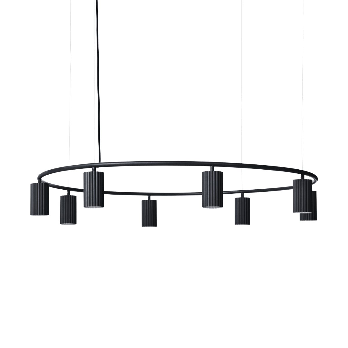 Luminária Pendente Moderno Minimalista Liora Round - Preto / Ø100cm