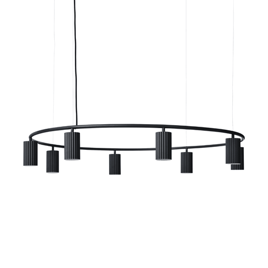 Luminária Pendente Moderno Minimalista Liora Round - Preto / Ø100cm