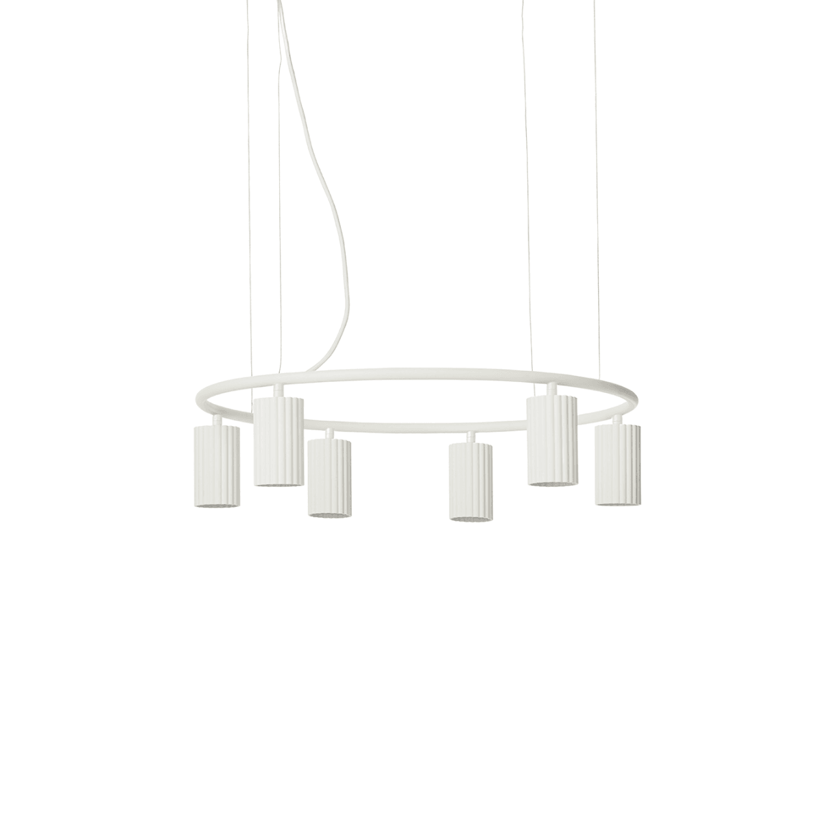 Luminária Pendente Moderno Minimalista Liora Round - Branco / Ø60cm