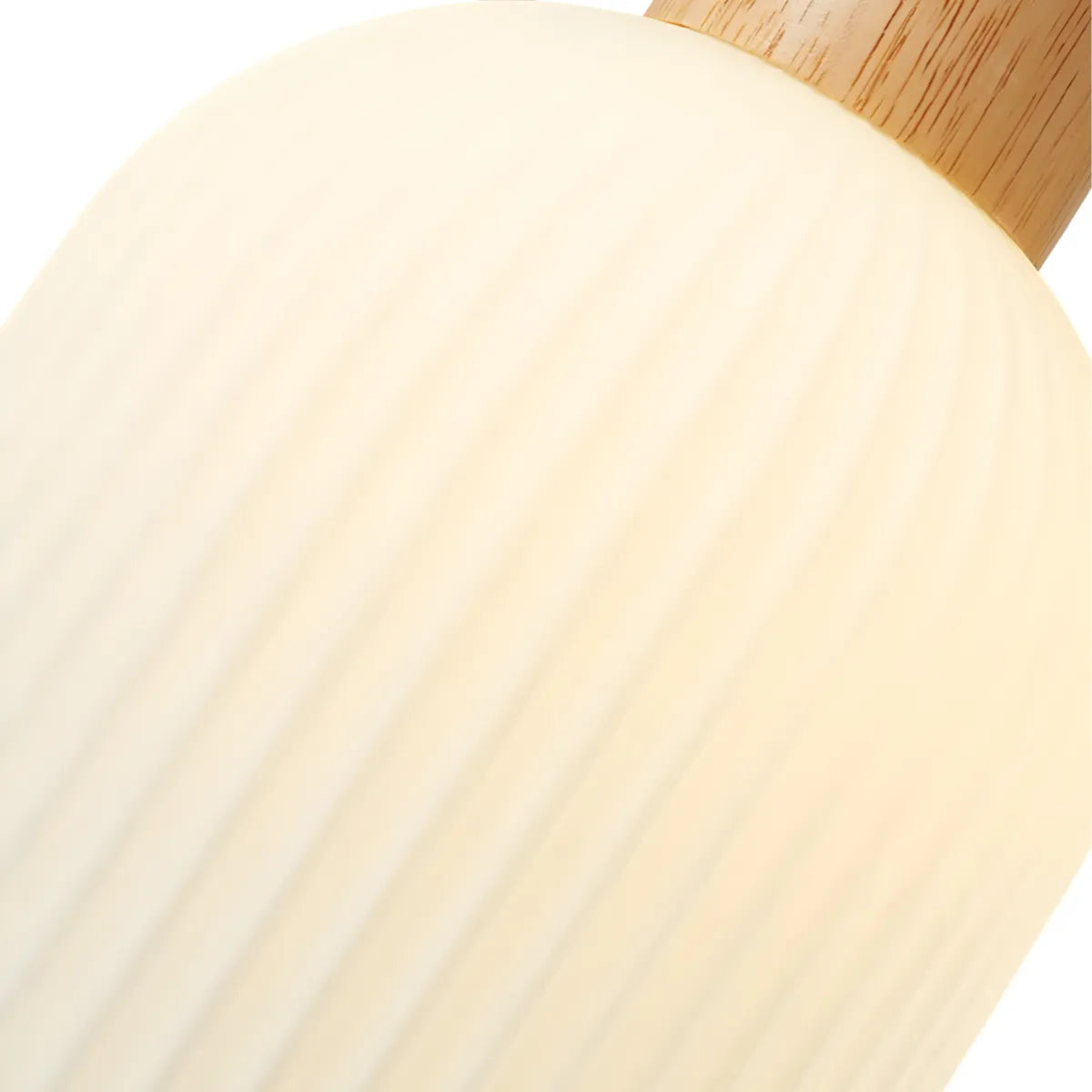 Luminária Pendente Moderno Minimalista Madeira Vidro Japonês Kittan - Ø25x26cm / Branco